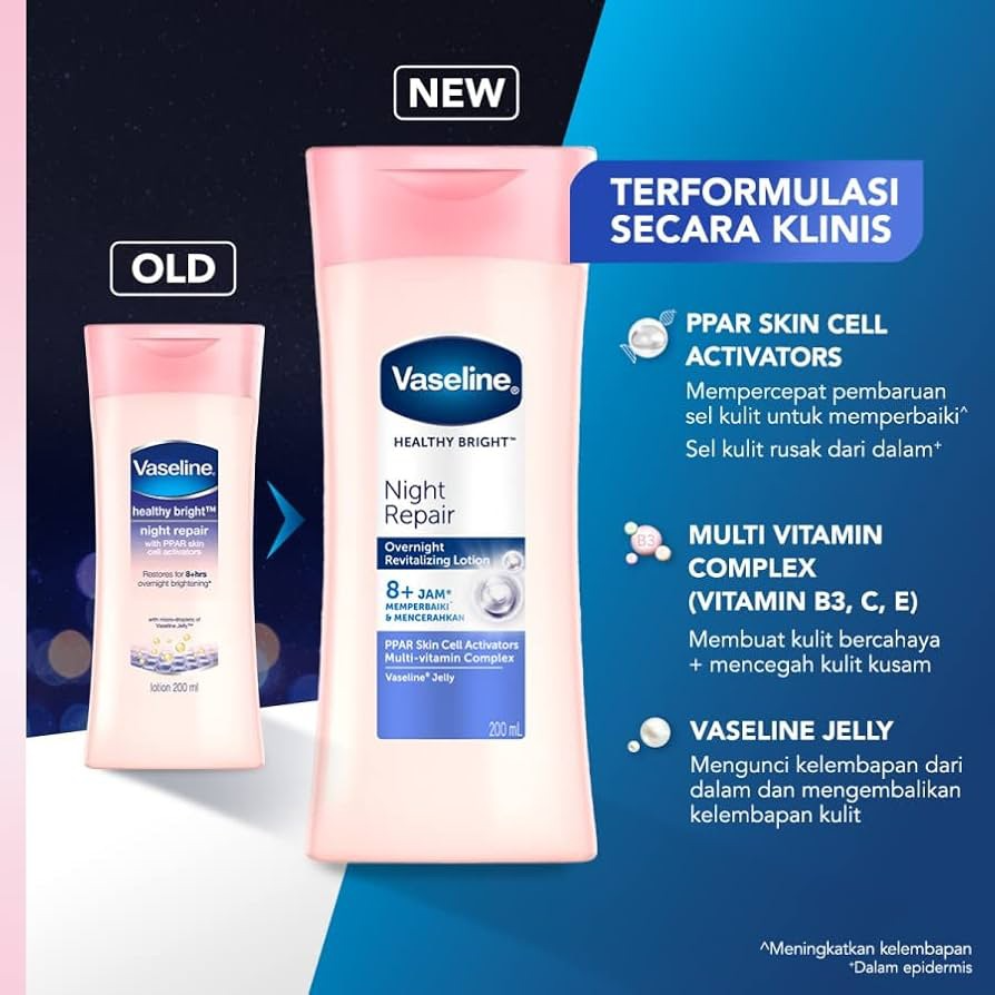 Vaseline Healthy Bright Night Repair Lotion - 200ml