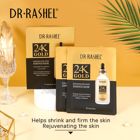 Dr.Rashel 24K Gold Radiance & Anti-Aging Essence Mask - Pack of 5