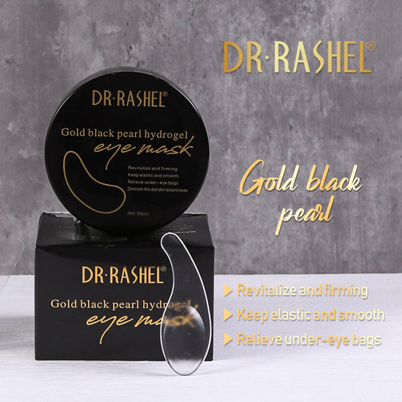 DR RASHEL Skin Care 24k Gold Black Pearl Hydrogel Eye Mask 60pcs Brightening Lightening Moisturizing Eye Mask