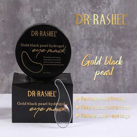 DR RASHEL Skin Care 24k Gold Black Pearl Hydrogel Eye Mask 60pcs Brightening Lightening Moisturizing Eye Mask