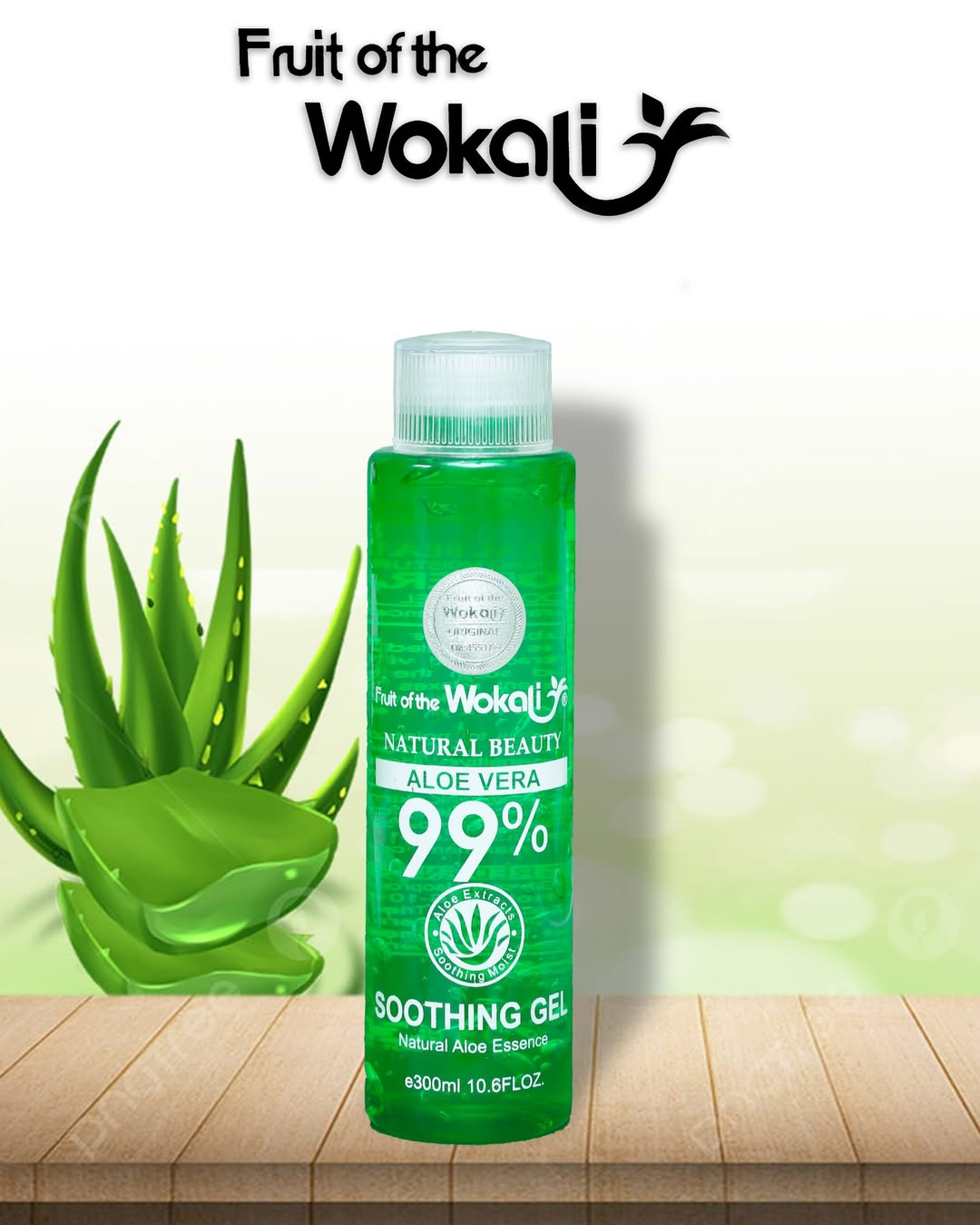 Wokali Aloe-Vera Soothing Gel Bottle - 300ml