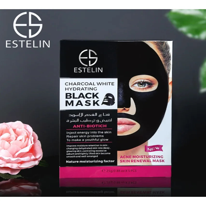 ESTELIN CHARCOAL WHITE HYDRATING BLACK MASK