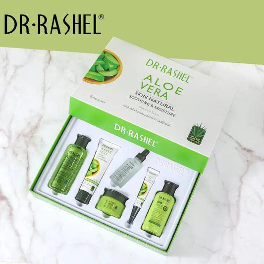 Dr.Rashel Aloe Vera Skin Natural Soothing & Moisture Skin Care Series - Pack of 6 With Box