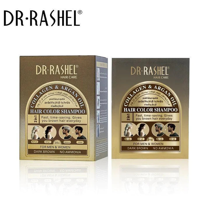 Dr.Rashel Collagen And Argan Oil Hair Color Shampoo 10 Sachet - 25ml