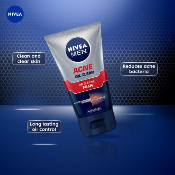 Nivea Men Acne Oil Clear Anti-Acne Foam Face Wash - 100ml