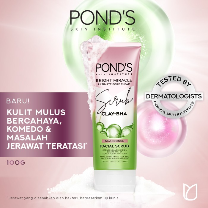Pond's Bright Miracle & Anti-Acne CLAY-BHA Facial Scrub - 100g