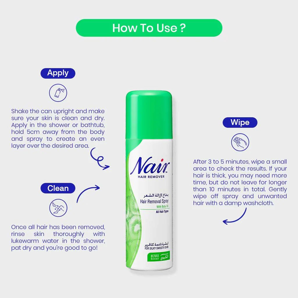 Nair Kiwi Extract Hair Remover Spray - 200ml