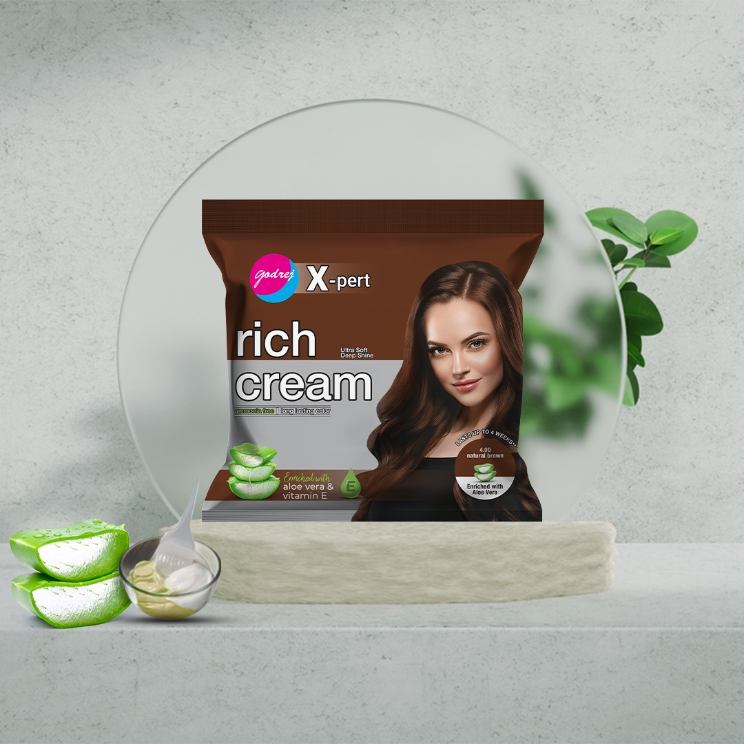 Godrej X-Pert Rich Cream Enriched with Aloe-Vera & Vitamin-E