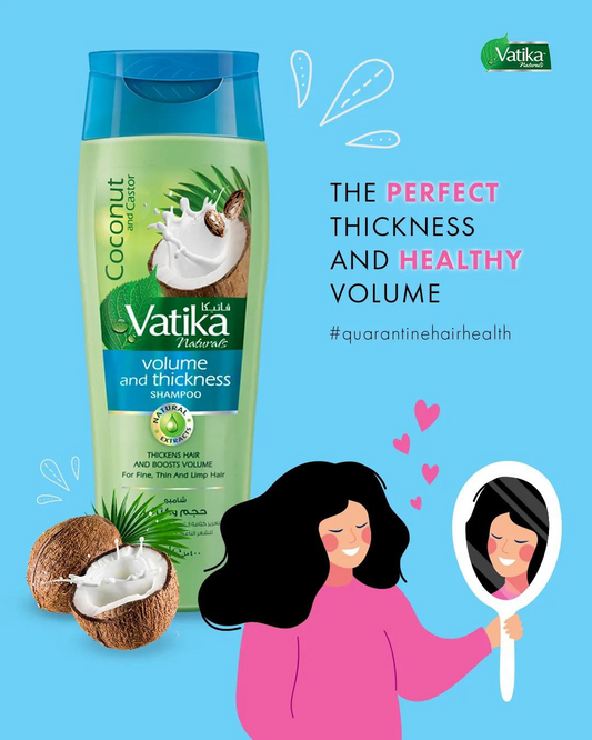 Dabur Vatika Coconut and Castor Volume & Thickness Shampoo - 360ml