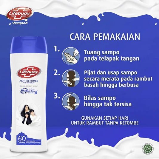 Lifebuoy Shampoo Anti-Dandruff with Milk Nutrients - 170ml