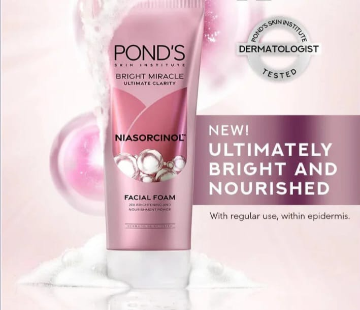Pond's Bright Beauty Anti-Dullness Facewash with Niacinamide (Vitamin B3) - 100g