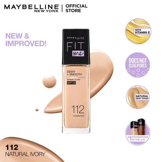 Maybelline Fit Me Dewy + Smooth Liquid Foundation SPF 23 - 112 Natural Ivory 30ml