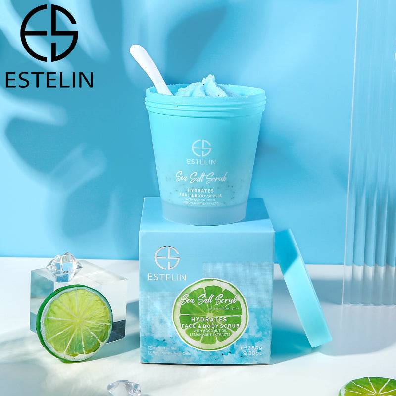 Estelin Sea Salt Scrub Hydrates Face & Body Scrub by Dr.Rashel - 280g