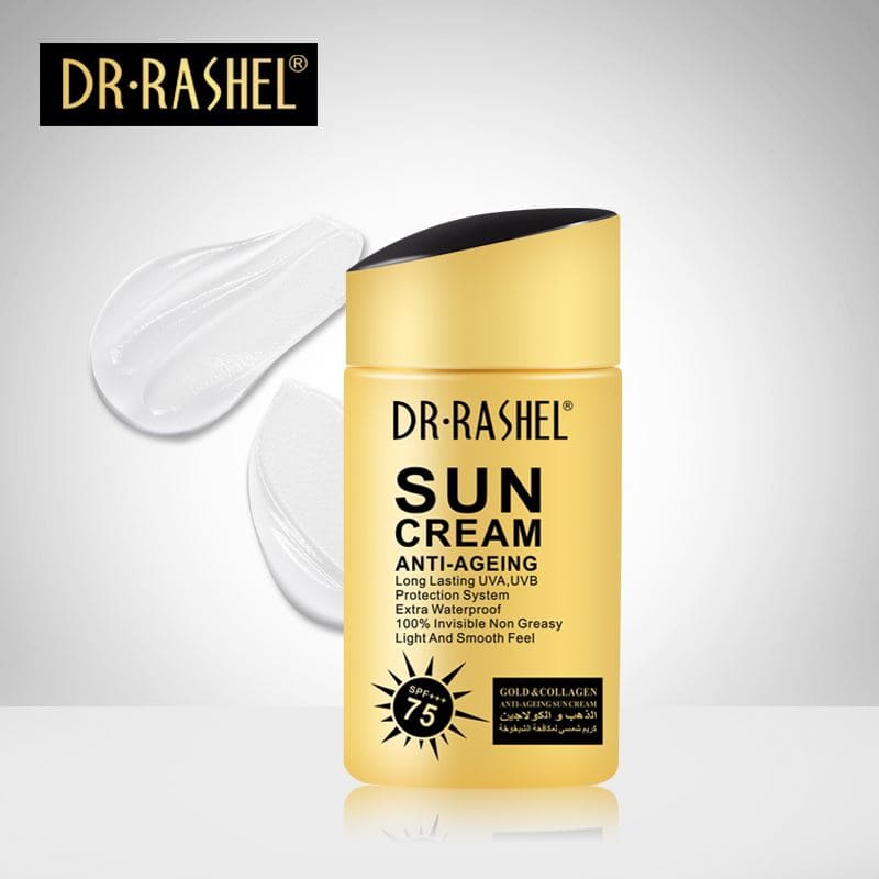 DR RASHEL Sun cream spf 75 Anti-Aging Sunscreen Lotion Gold Collagen, 80g