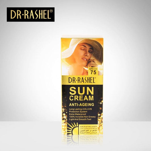 DR RASHEL Sun cream spf 75 Anti-Aging Sunscreen Lotion Gold Collagen, 80g