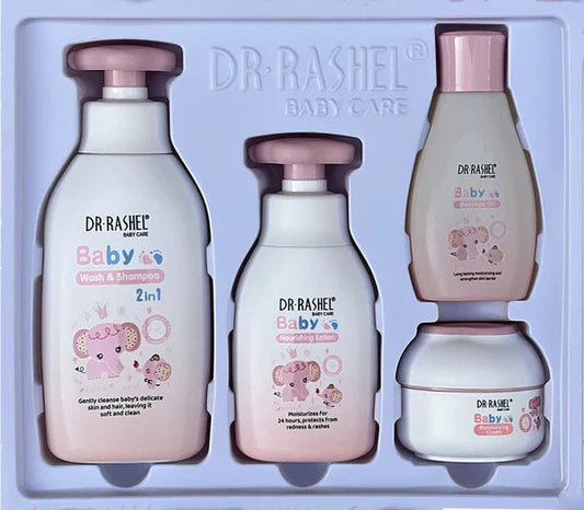 Dr.Rashel Baby care Gift Set For Baby Delicate Skin Pack of 4 - Pink
