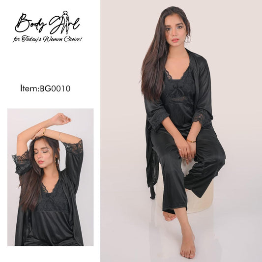 Silk Black Nighty