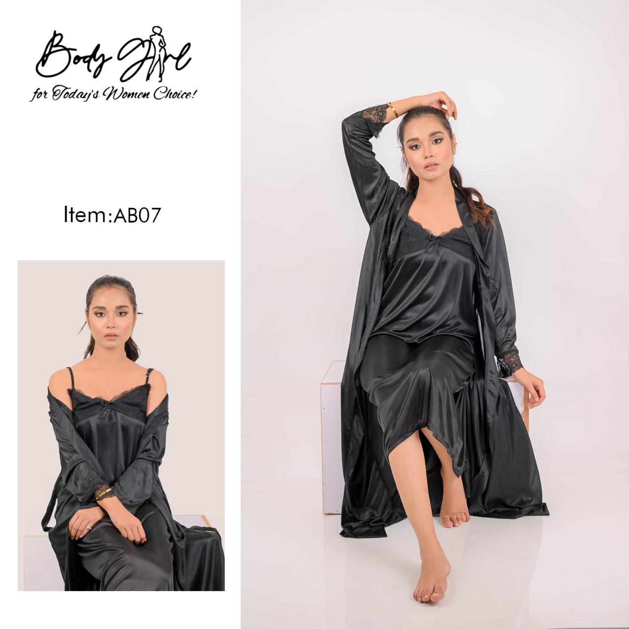 Silk Black Nighty