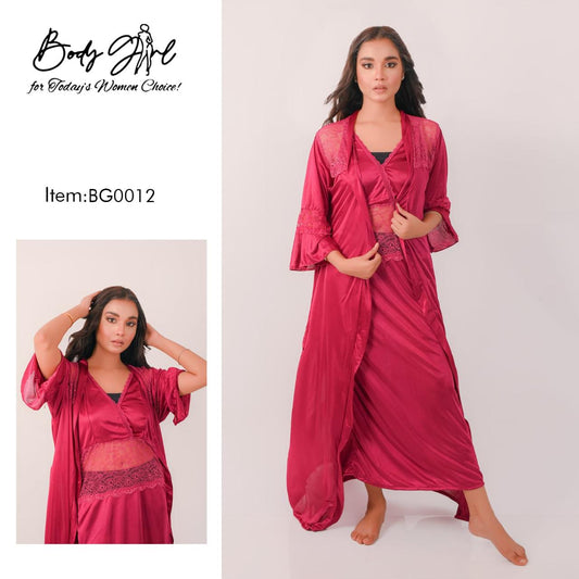 Silk Dark Pink Nighty