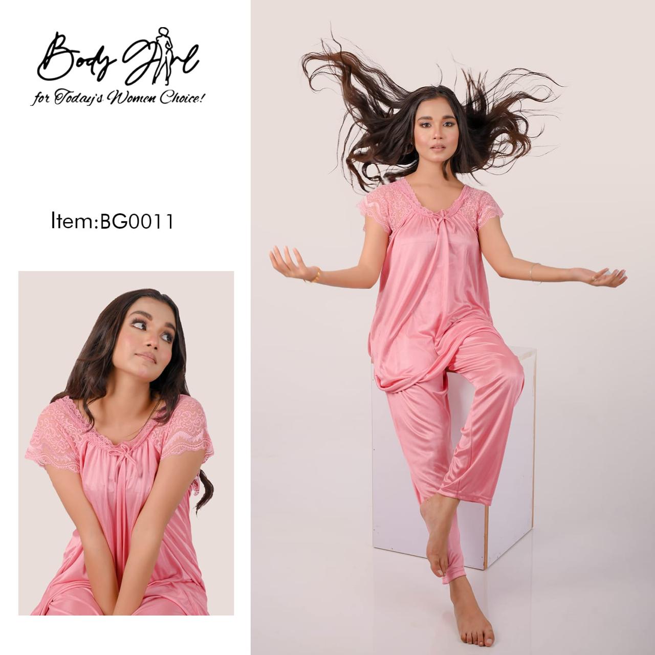 Pink Silk Jersey Shirt Pajama