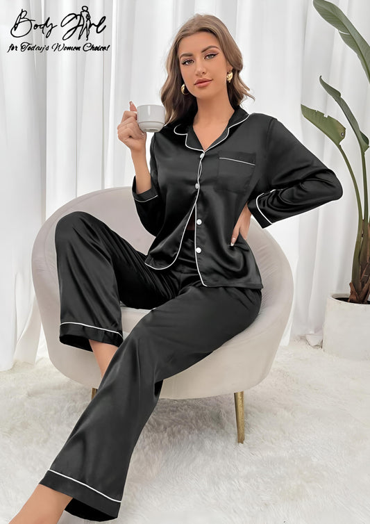 Black Shirt & Trouser Nightwear For Girls & Women