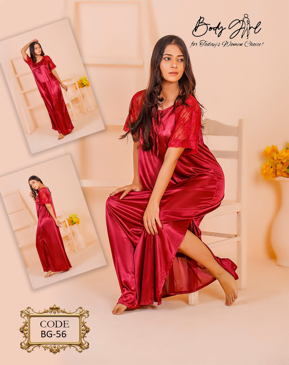Bridal Silk Night Gown Sleeping Suit