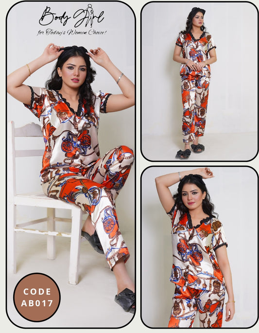 2-Piece Pajama Shirt Set with Amazing Printed Design
