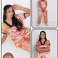 Women’s 2-Piece Nightwear Set – Orange Printed Pajama & Top | Soft & Comfortable Sleepwear