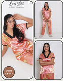 Women’s 2-Piece Nightwear Set – Orange Printed Pajama & Top | Soft & Comfortable Sleepwear