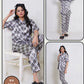 Stylish Black & White Tunic Dress 2-Piece Pajama Set