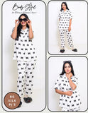 Elegant Black Butterfly Printed 2-Piece Dress on White - Chic & Stylish