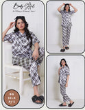 Stylish Black & White Tunic Dress 2-Piece Pajama Set
