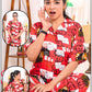 Stylish 2-Piece Half Sleeves Set-Red & White Design