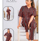 Body Girl Black Satin Stripe Wrap Top For Girls & Women