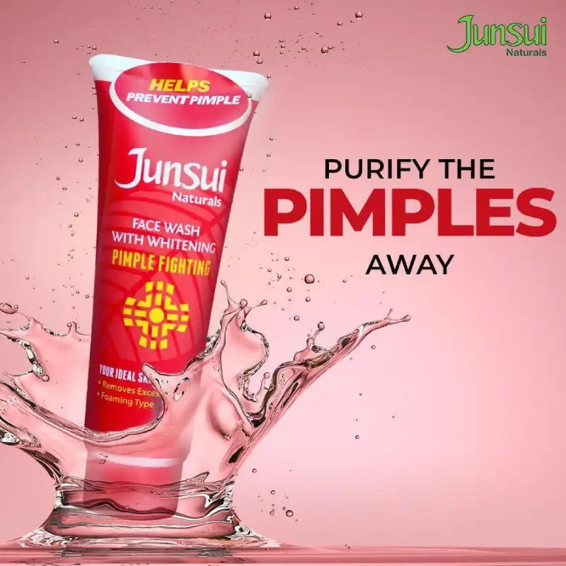 Junsui Naturals Pimple Fighting Face Wash With Whitening - 100g