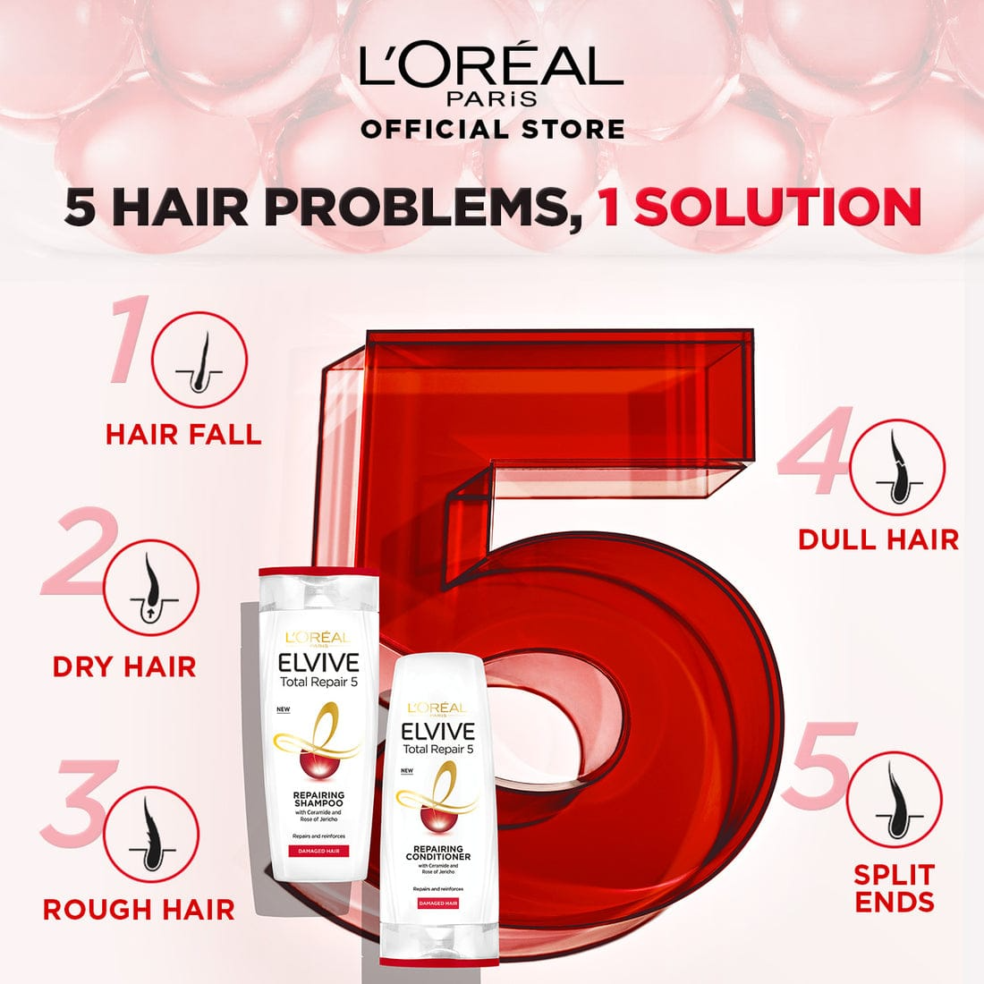 Loreal Paris Shampoo Total Repair 5 - 360ml
