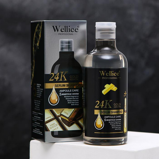Wellice 24K Gold Keratin Ampoule Care Serum Shampoo - 500ml